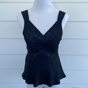 Nanette Lepore side zip lace and silk top